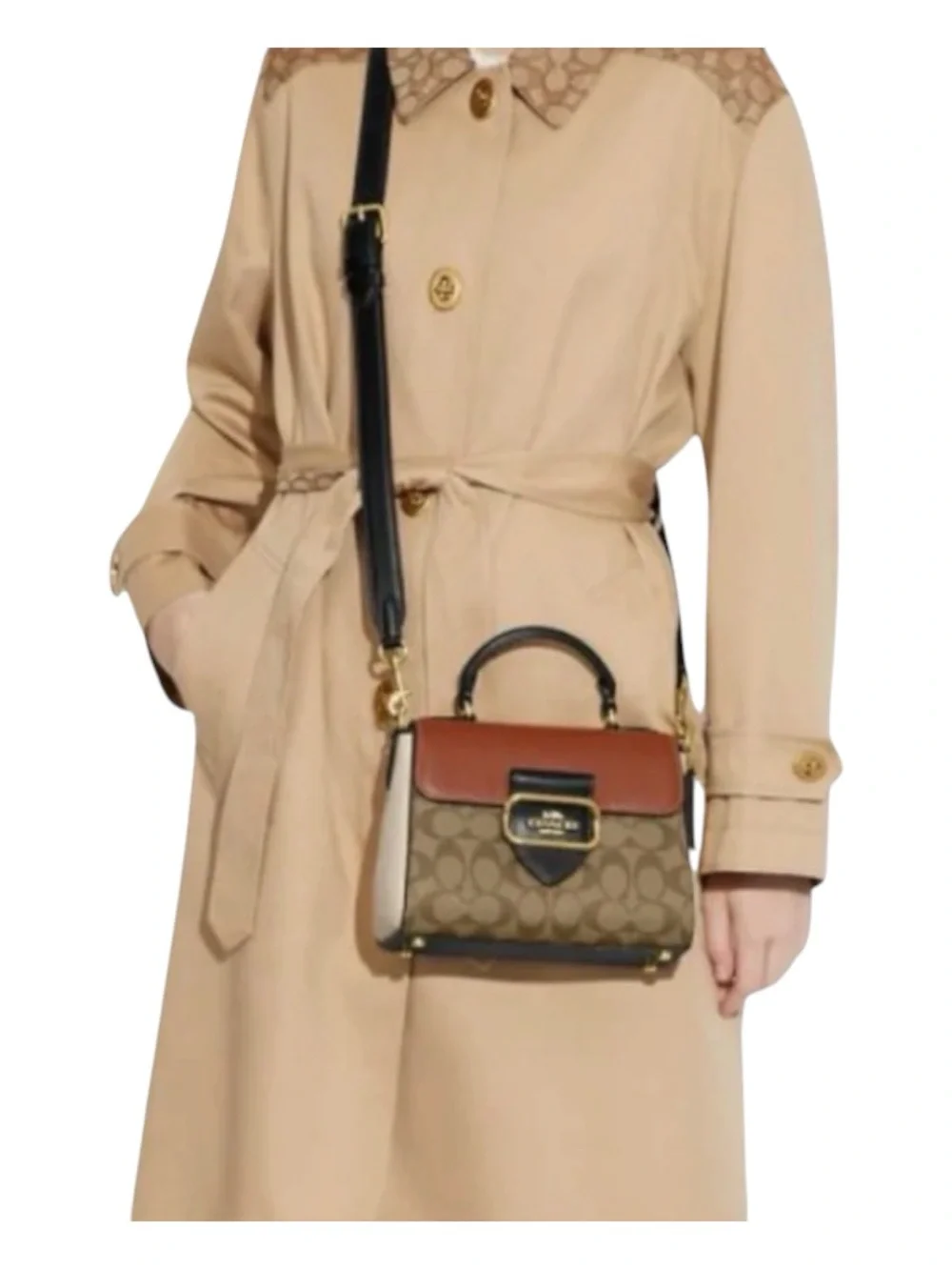COACH Morgan Top Handle Satchel in Colorblock Signature Canvas